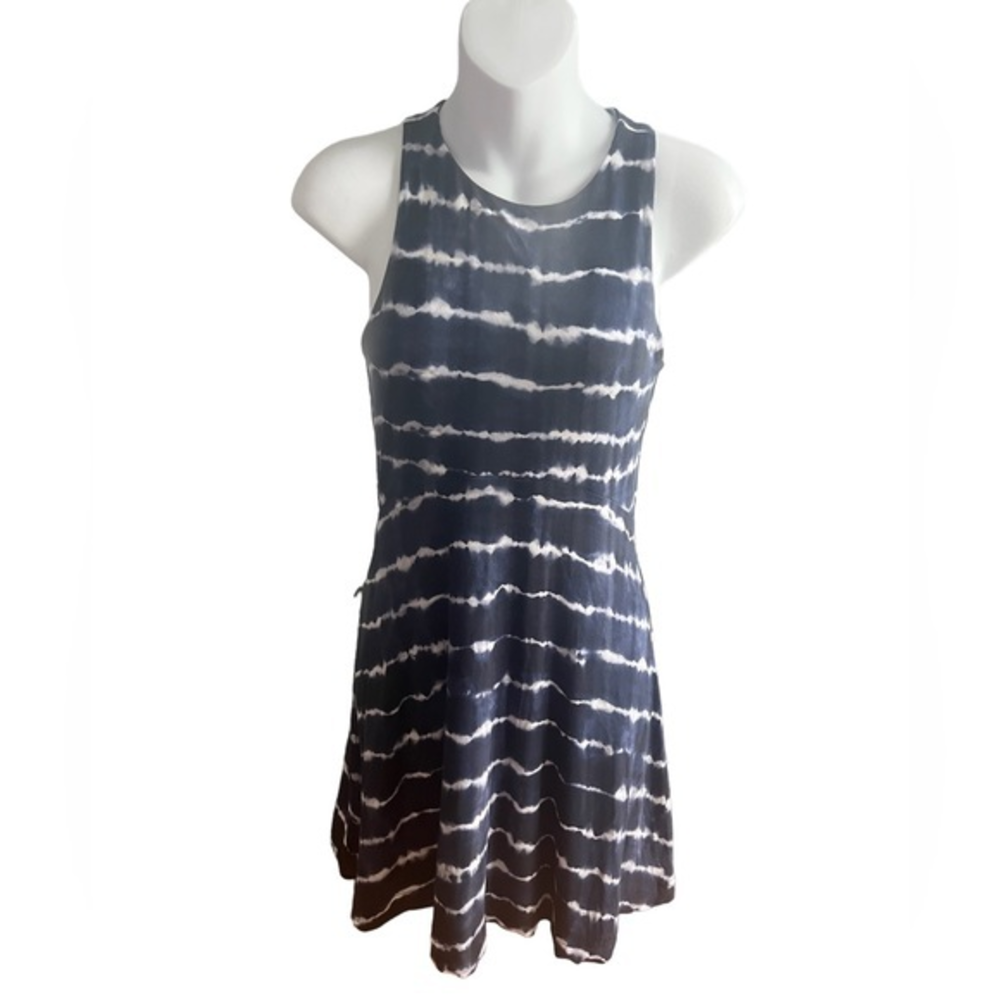 Athleta Navy Blue Tie Dye Dress XS